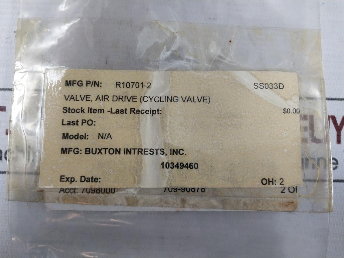 Buxton R10701-2 Air Drive Cycling Valve Repair Kit Ss033D