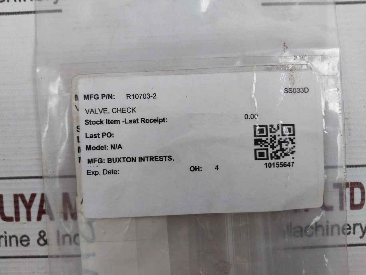 Buxton R10703-2 & Valve Set Ss033D,Oh-4,10155647