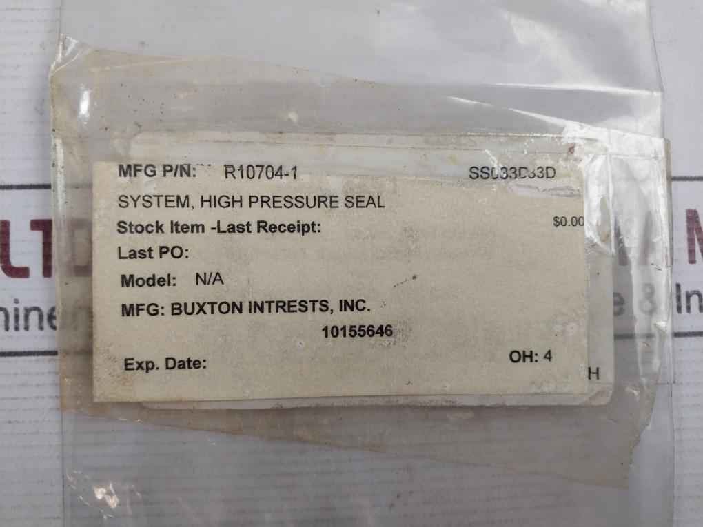 Buxton R10704-1 High Pressure Seal Set Ss033D