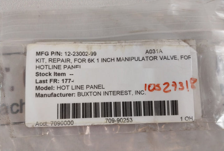 Buxton 12-23002-99 Hotline Panel Manipulator Valve Repair Kit 6K 1 Inch