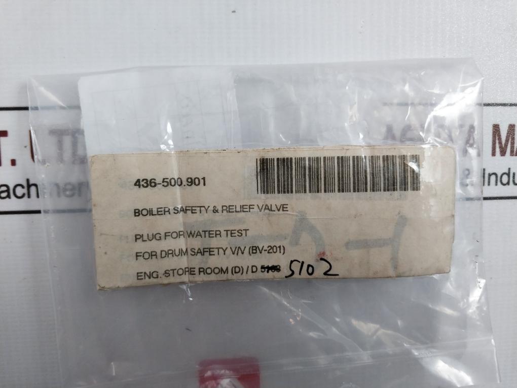 Bv-201 Plug For Water Test - Boiler Safety & Relief Valve