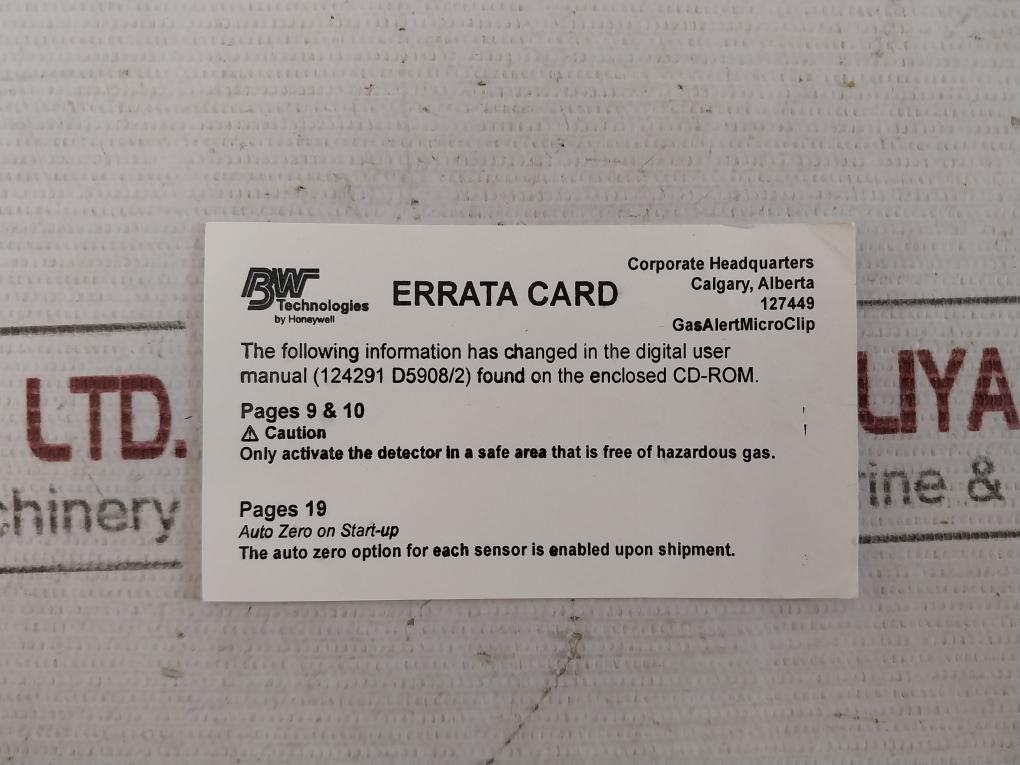 Bw Technologies Mc-xwhm-y-eu Multi Gas Detector Saw04-06.00-500Ce (Not Working)