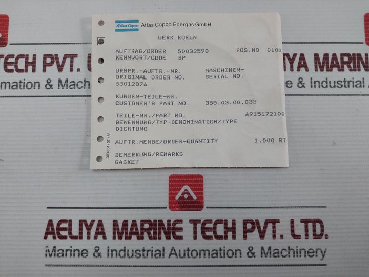 C-4400 Gasket For Compressor System Klingersil