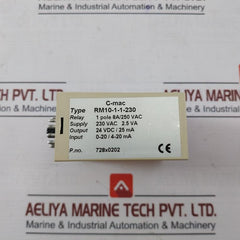 C-mac Rm10-1-1-230 Transducer Metering Current Relay 1 Pole 8A/250Vac 24Vdc/25Ma