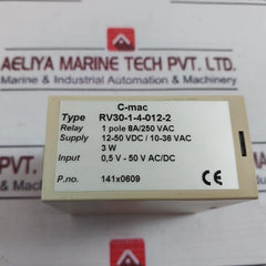 C-mac Rv30-1-4-012-2 Control Module 1 Pole 8A/250 Vac