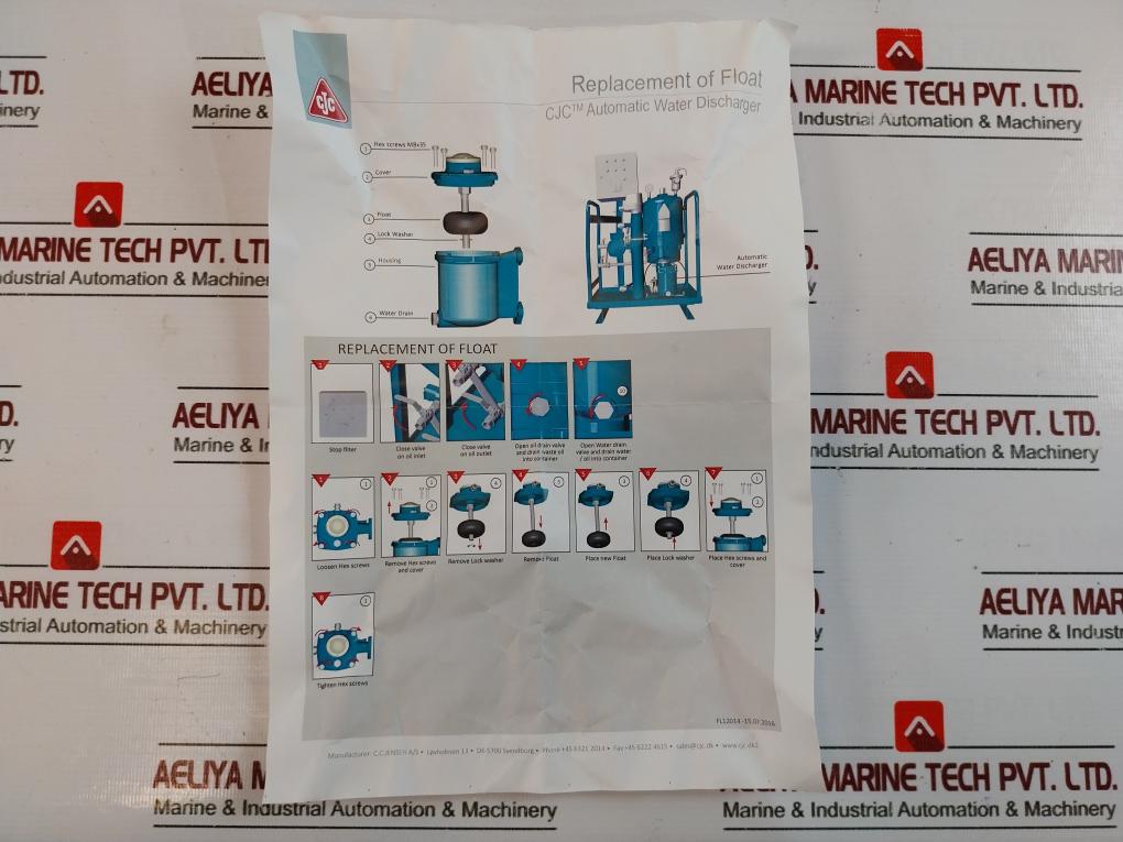 C.C. Jensen 27872 Automatic Water Discharge Float Filter FD35136 M2000