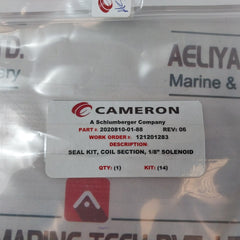 Cameron 2020810-01-99 Solenoid Valve W/ Coil Section Seal Repair Kit 296