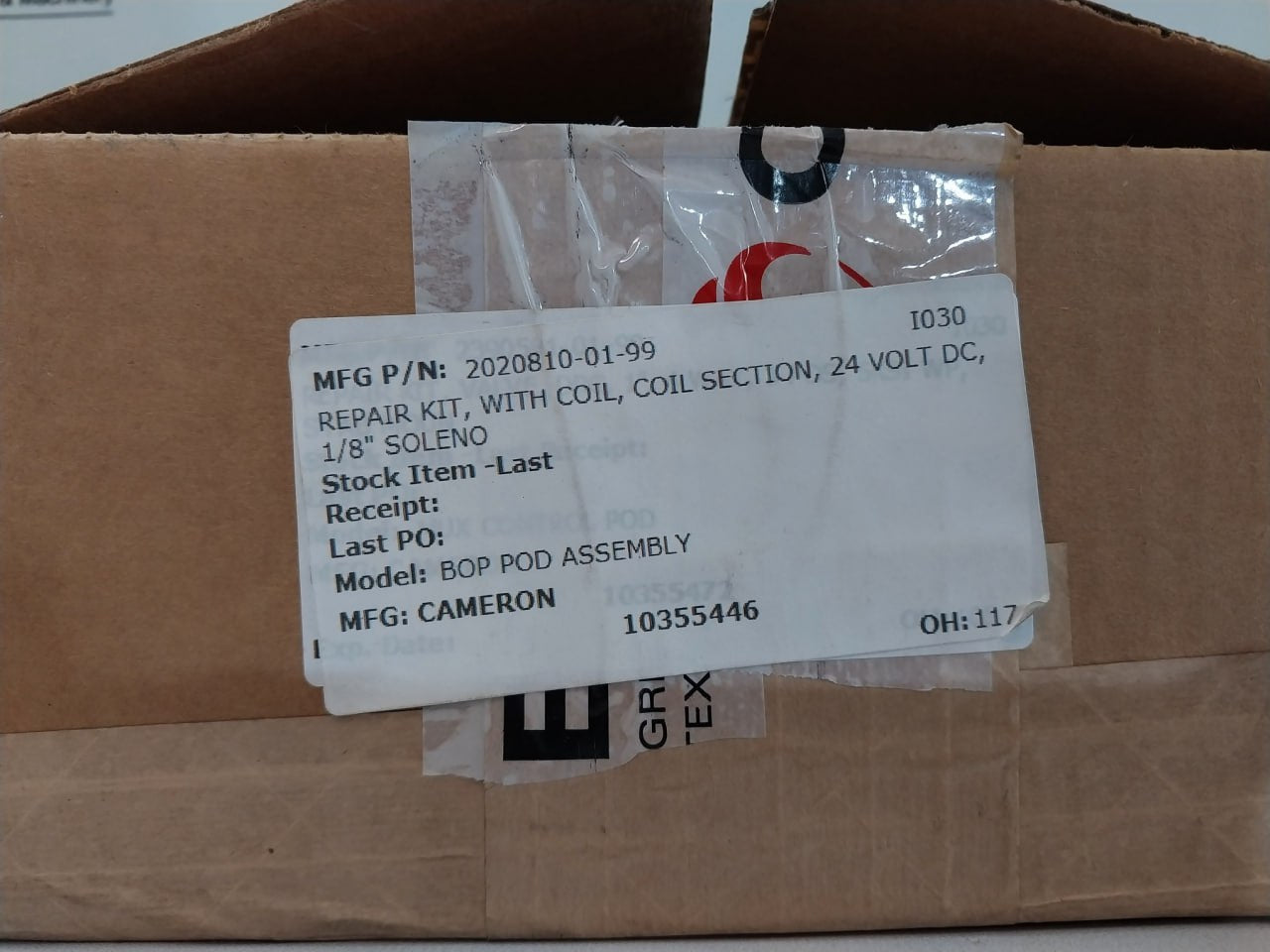 Cameron 2020810-01-99 Solenoid Valve W/ Coil Section Seal Repair Kit 296