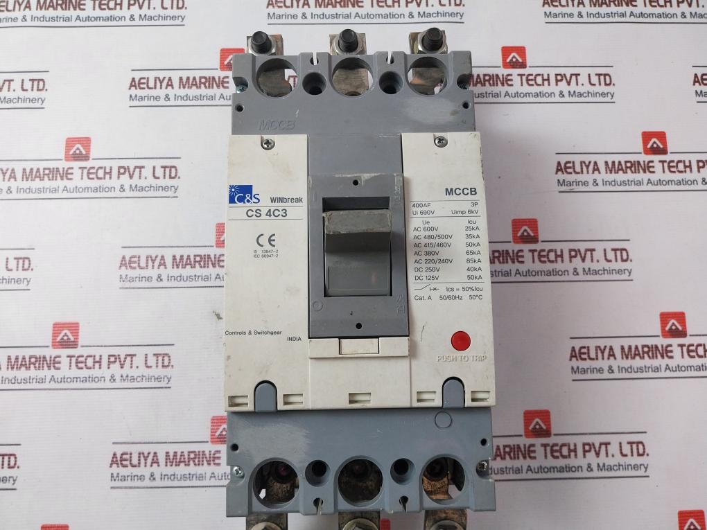 C&S Cs 4C3 Moulded Case Circuit Breaker 400Af 3P