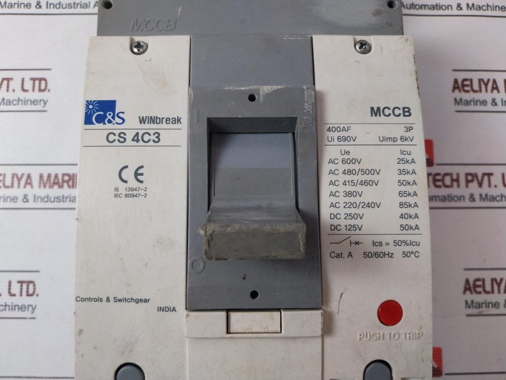 C&S Cs 4C3 Moulded Case Circuit Breaker 400Af 3P