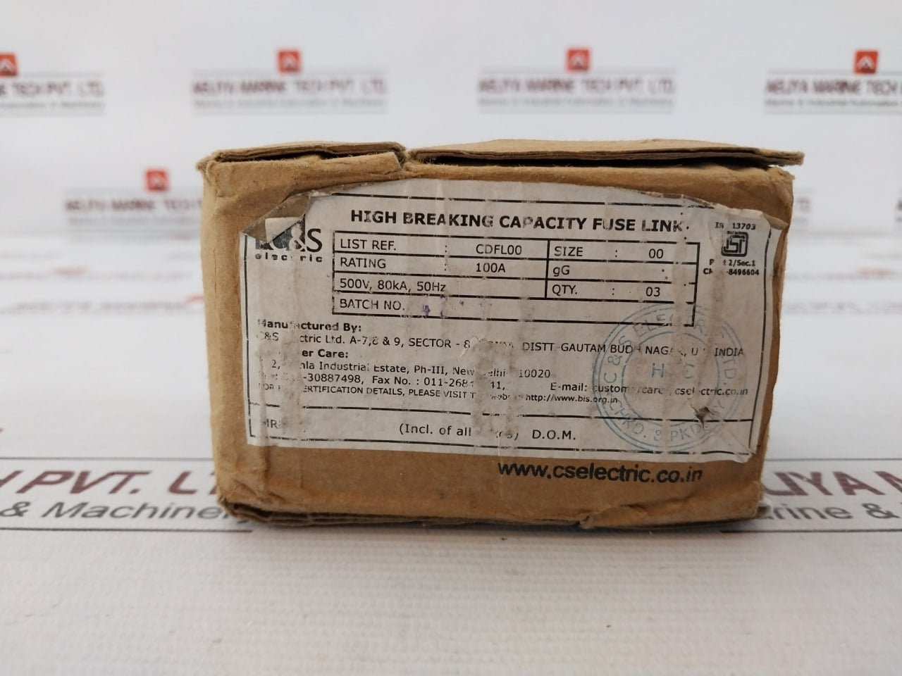 C&S Electric Cdfl 00 Hrc Fuse Link 63A 500V-80Ka 50Hz 100A St0005118