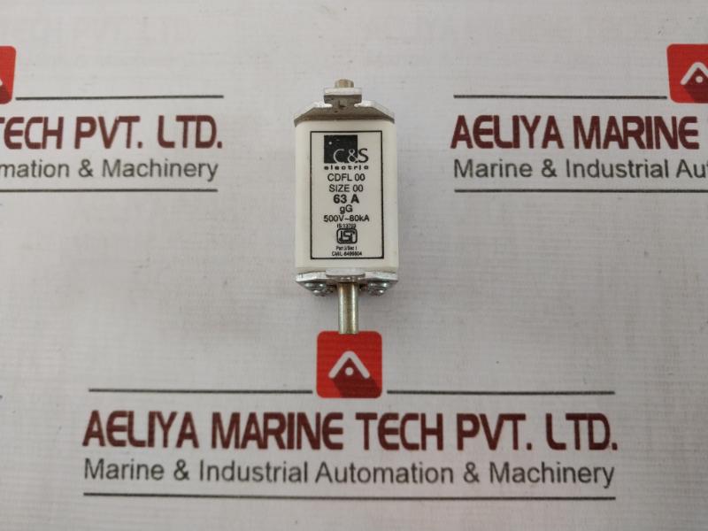 C&S Electric Cdfl 00 Hrc Fuse Link 63A 500V-80Ka 50Hz 100A St0005118