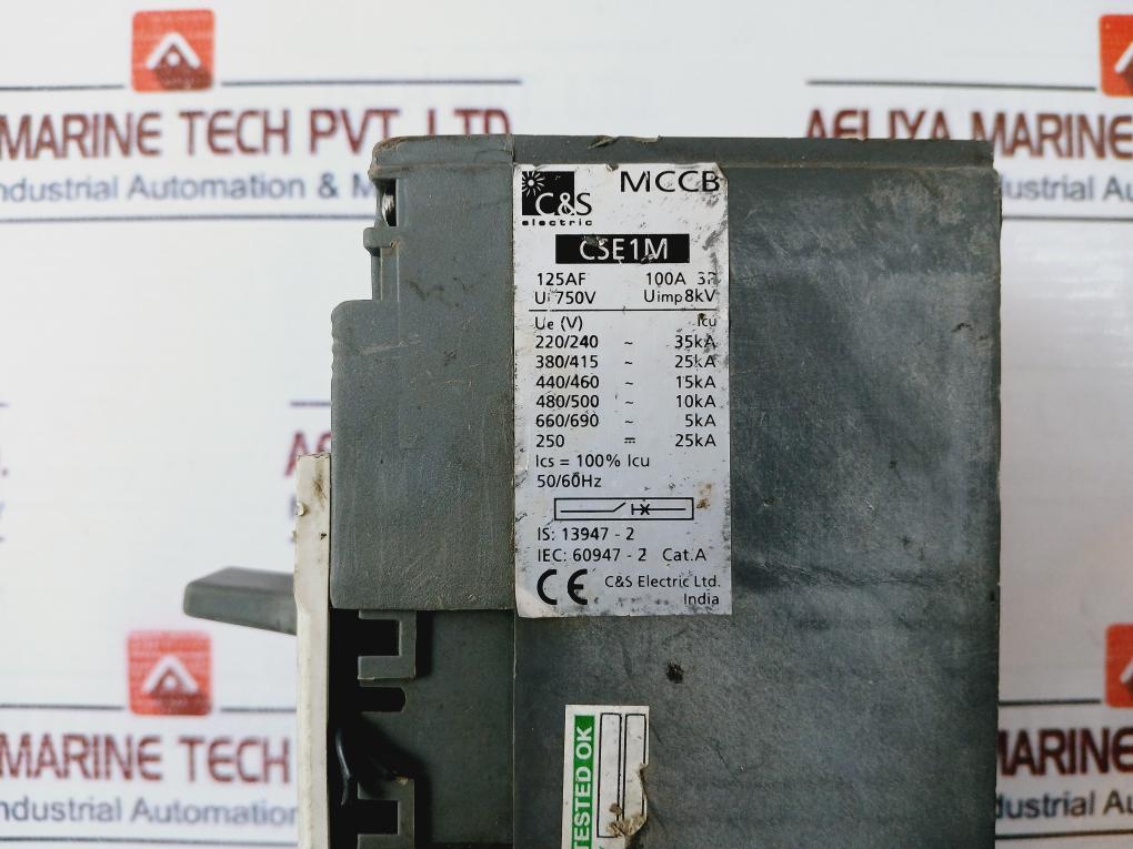 C&S Electric Winbreak 1 Cse1M 100A Moulded Case Circuit Breaker 50/60Hz