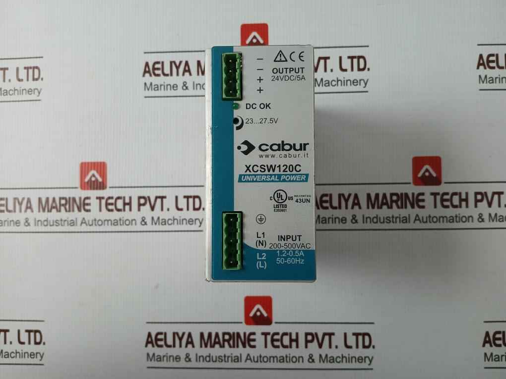 Cabur Xcsw120C Universal Power Supply Out:24Vdc/5A In:200-500Vac 1.2-0.5Acabur