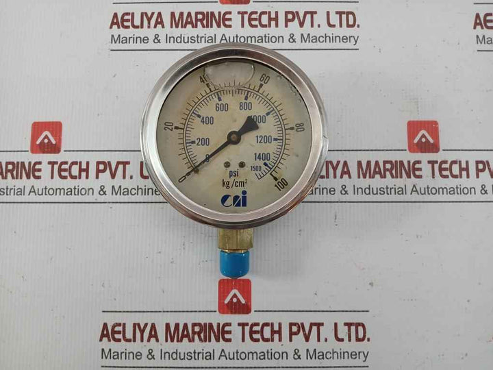 Cai 0 To 100 Kg/Cm2 0 To 1500 Psi Pressure Gauge