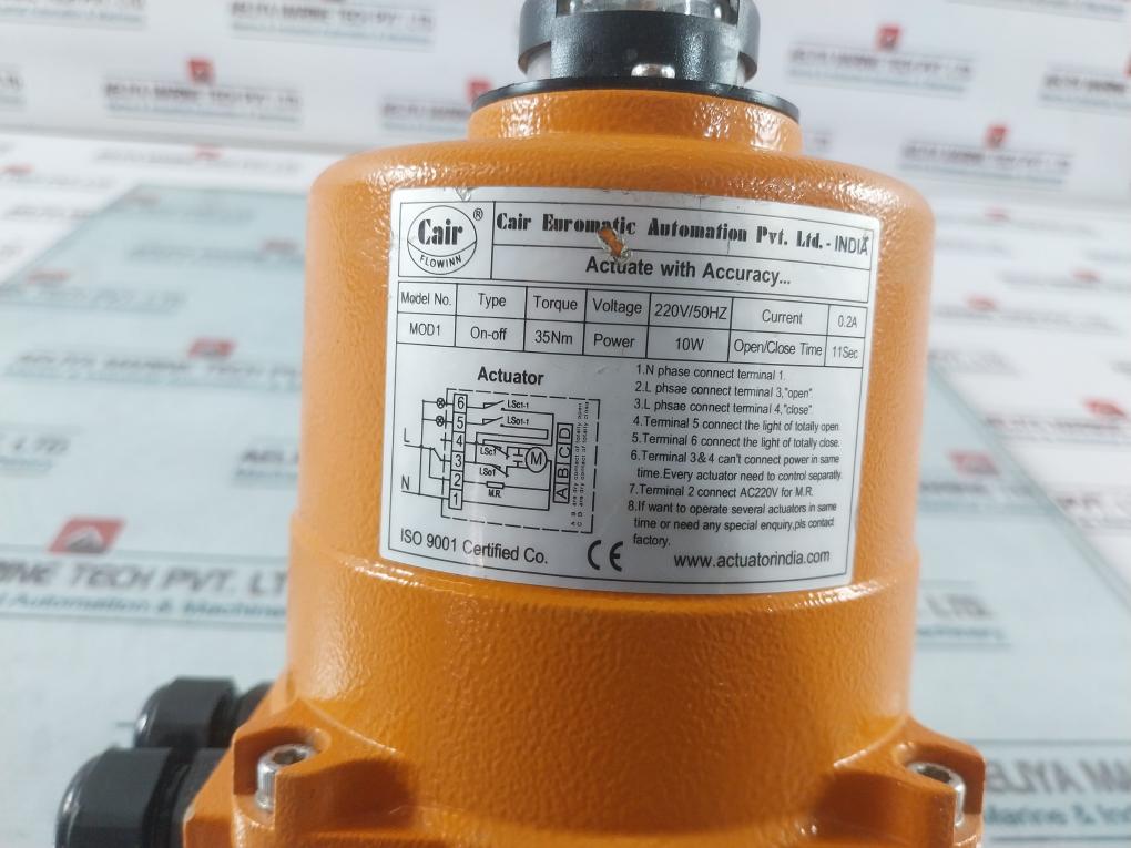 Cair Euromatic Automation Mod1 Single Phase Quarter Turn Electric Actuator 220V