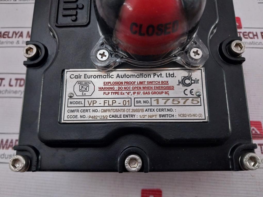 Cair Vp – Flp – 01 Explosion Proof Limit Switch Box 1/2” Npt