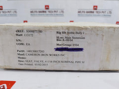 Cameron 140130-01-72-03 Seat Gate Valve 424785 1/6 Inch