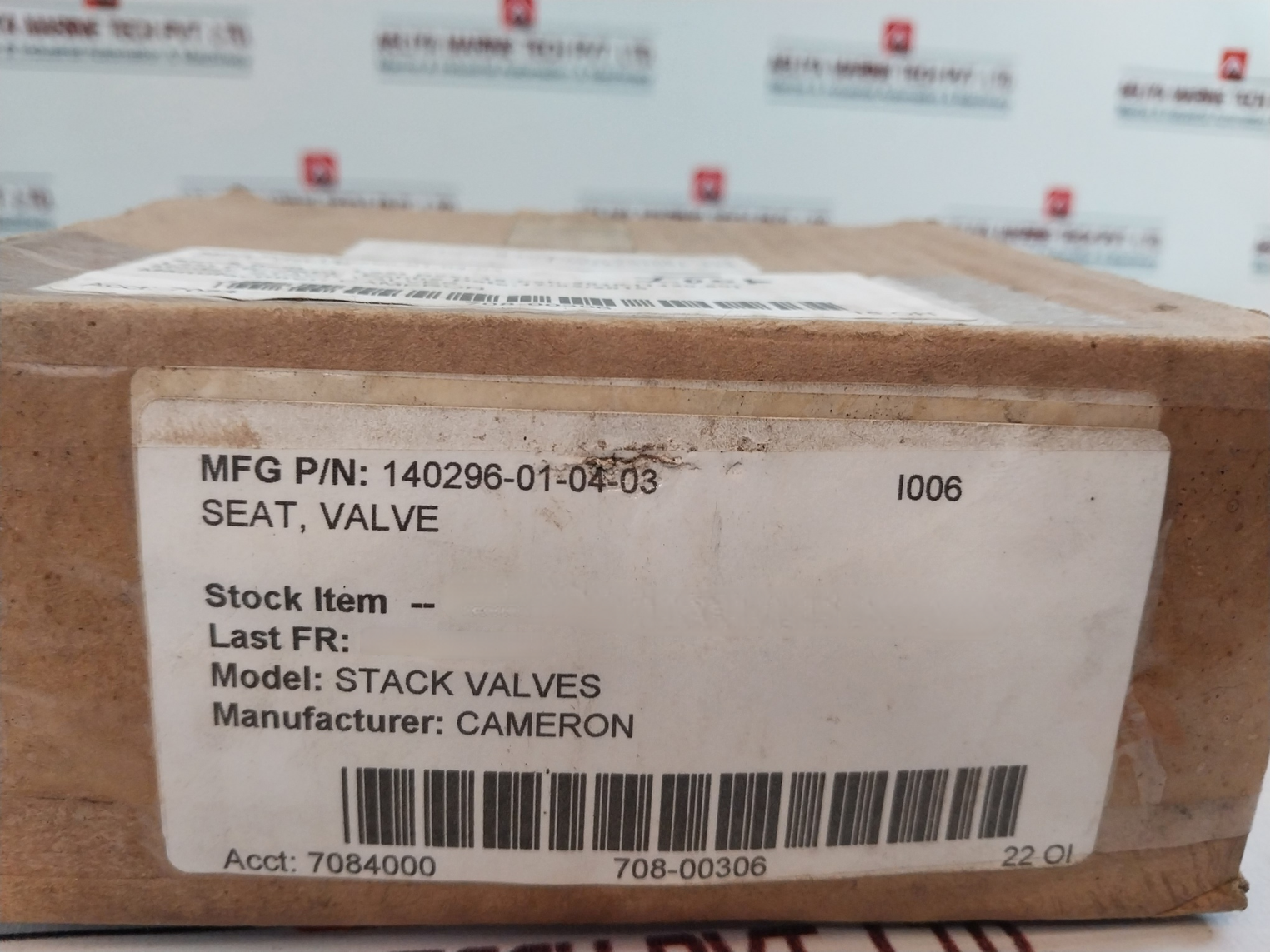 Cameron 140296-01-04-03 Seat Valve B14225 Rev. 01