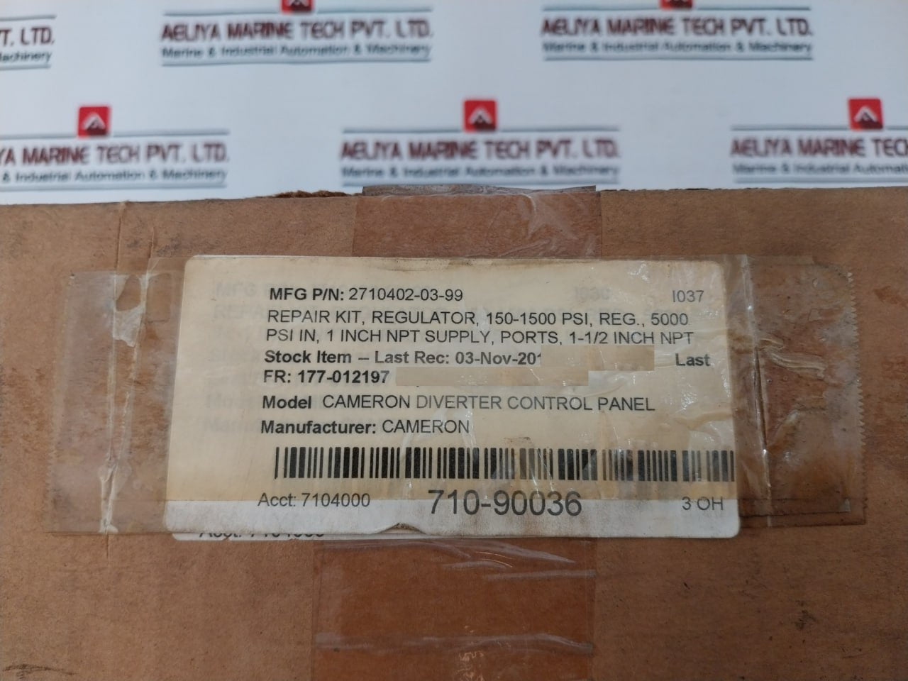 Cameron 18100-051B Repair Kit For Diverter Control Panel 2710402-03-99