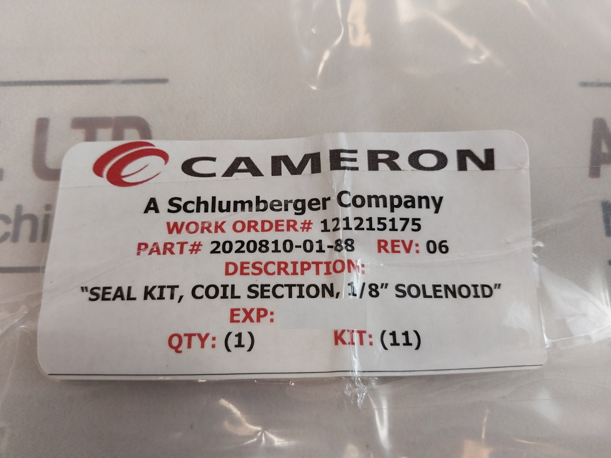 Cameron 2020810-01-99 1/8” Solenoid Valve With Coil Repair Kit 2232325-01