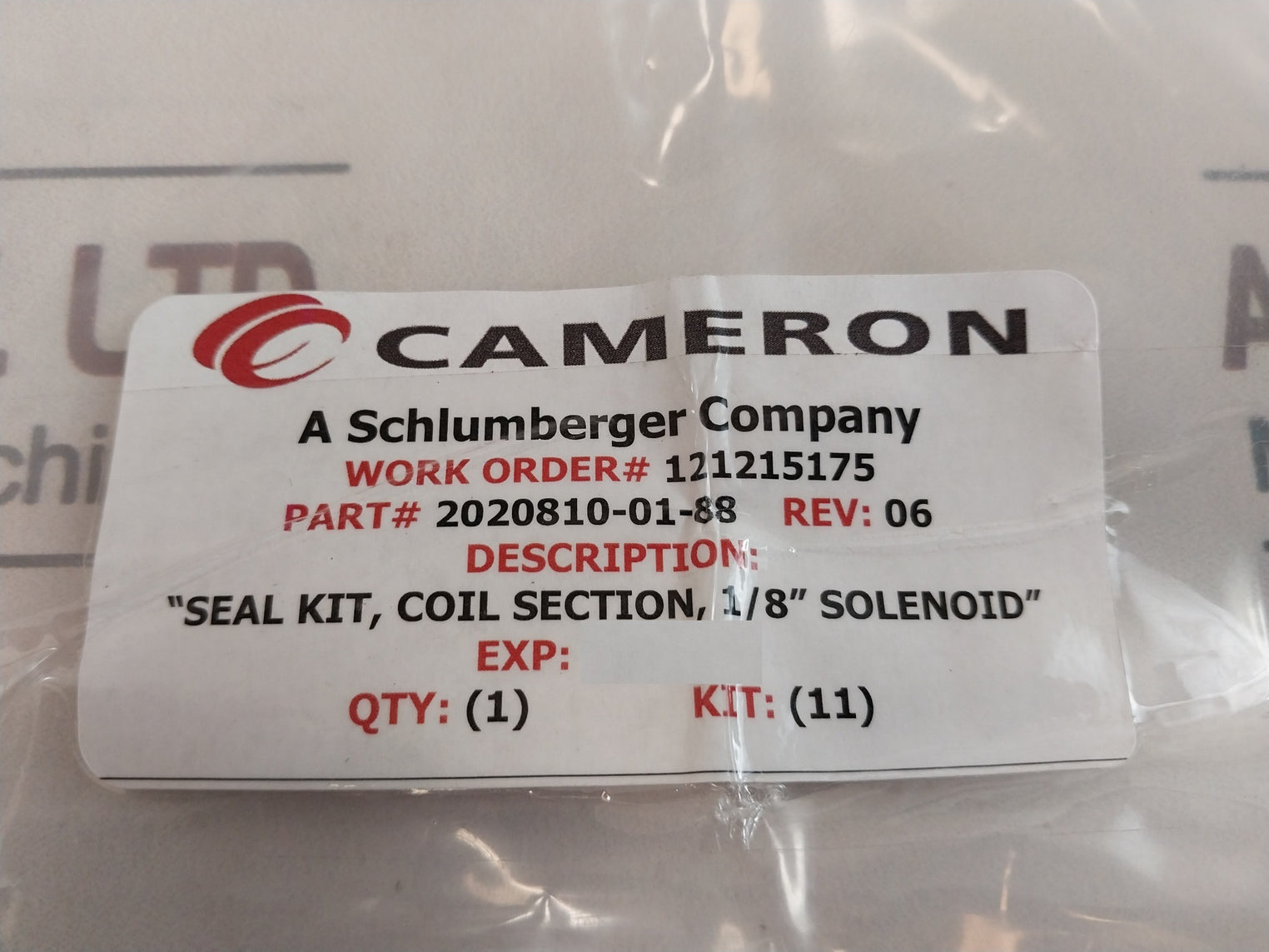Cameron 2020810-01-99 1/8â€ Solenoid Valve With Coil Repair Kit 2232325-01