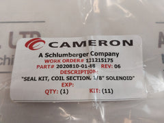 Cameron 2020810-01-99 1/8” Solenoid Valve With Coil Repair Kit 2232325-01