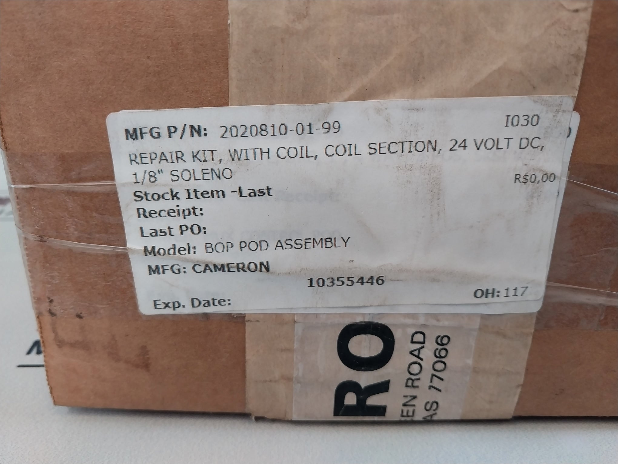 Cameron 2020810-01-99 1/8” Solenoid Valve With Coil Repair Kit 2232325-01
