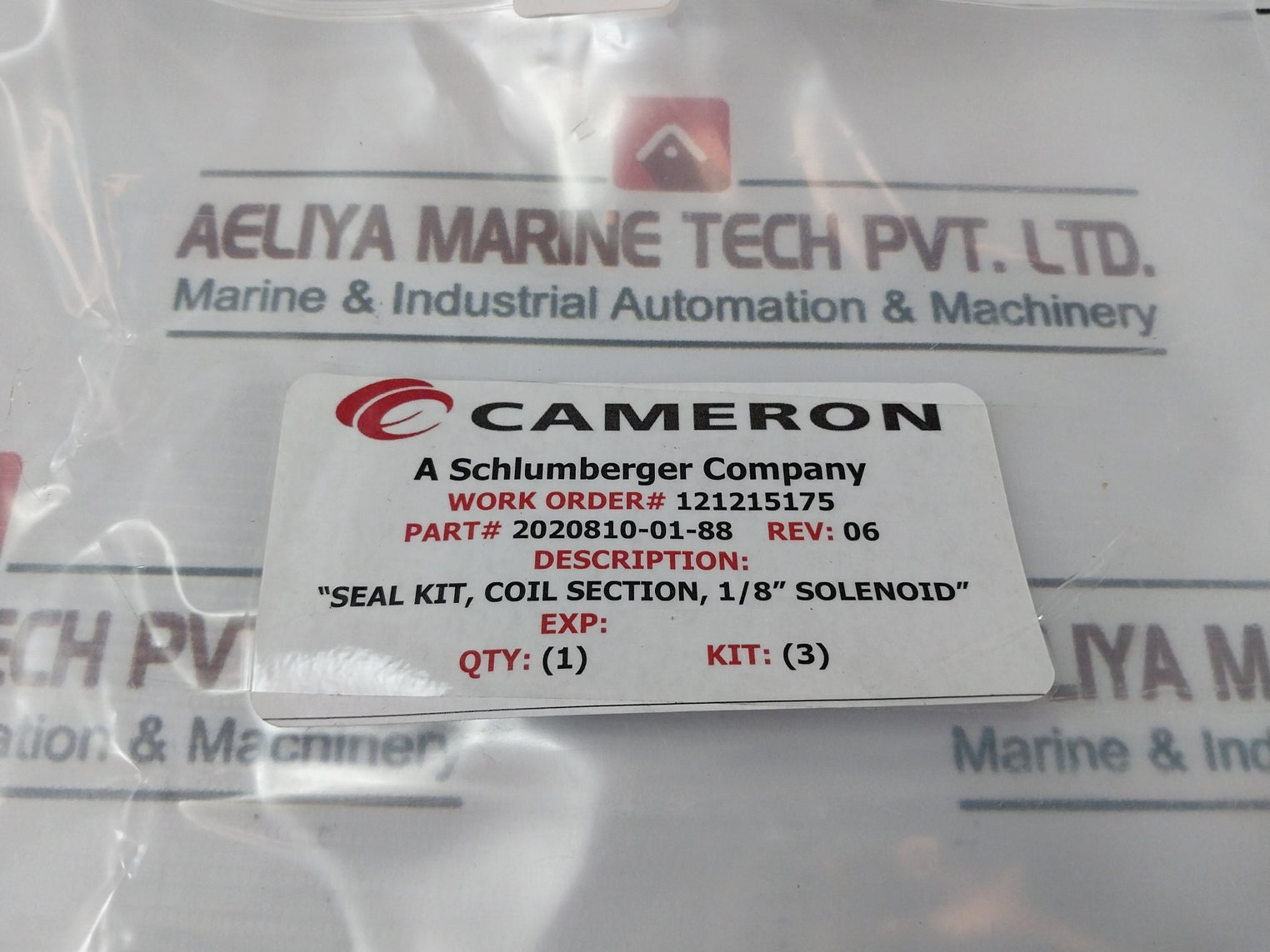 Cameron 2020810-01-99 Pressure Solenoid Valve Coil Repair Kit Rev.09