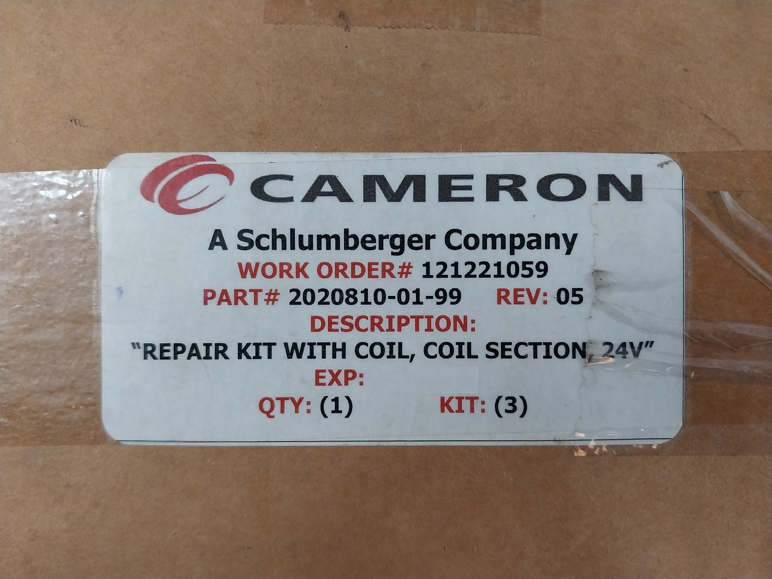 Cameron 2020810-01-99 Pressure Solenoid Valve Coil Repair Kit Rev.09
