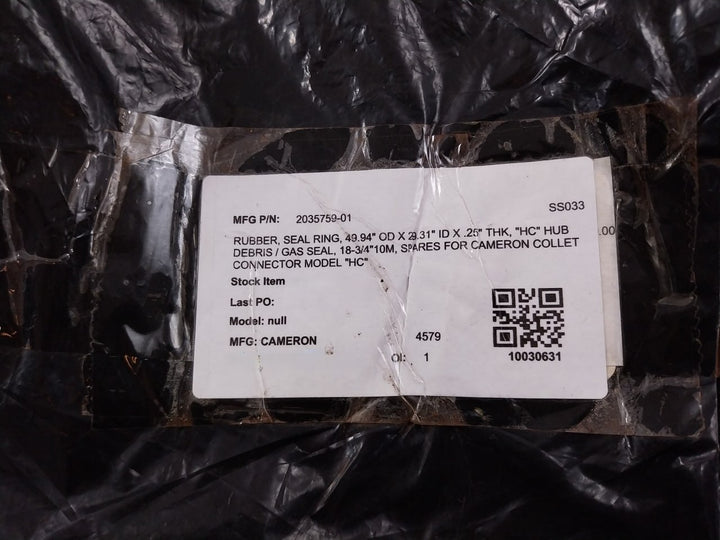 Cameron 2035759-01 Rubber Seal Ring 49.94