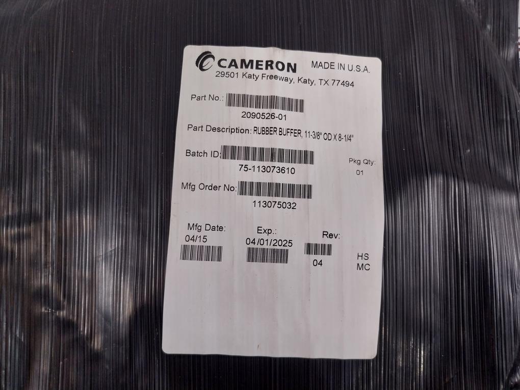 Cameron 2090526-01 Rubber Buffer Ring Rev: 04