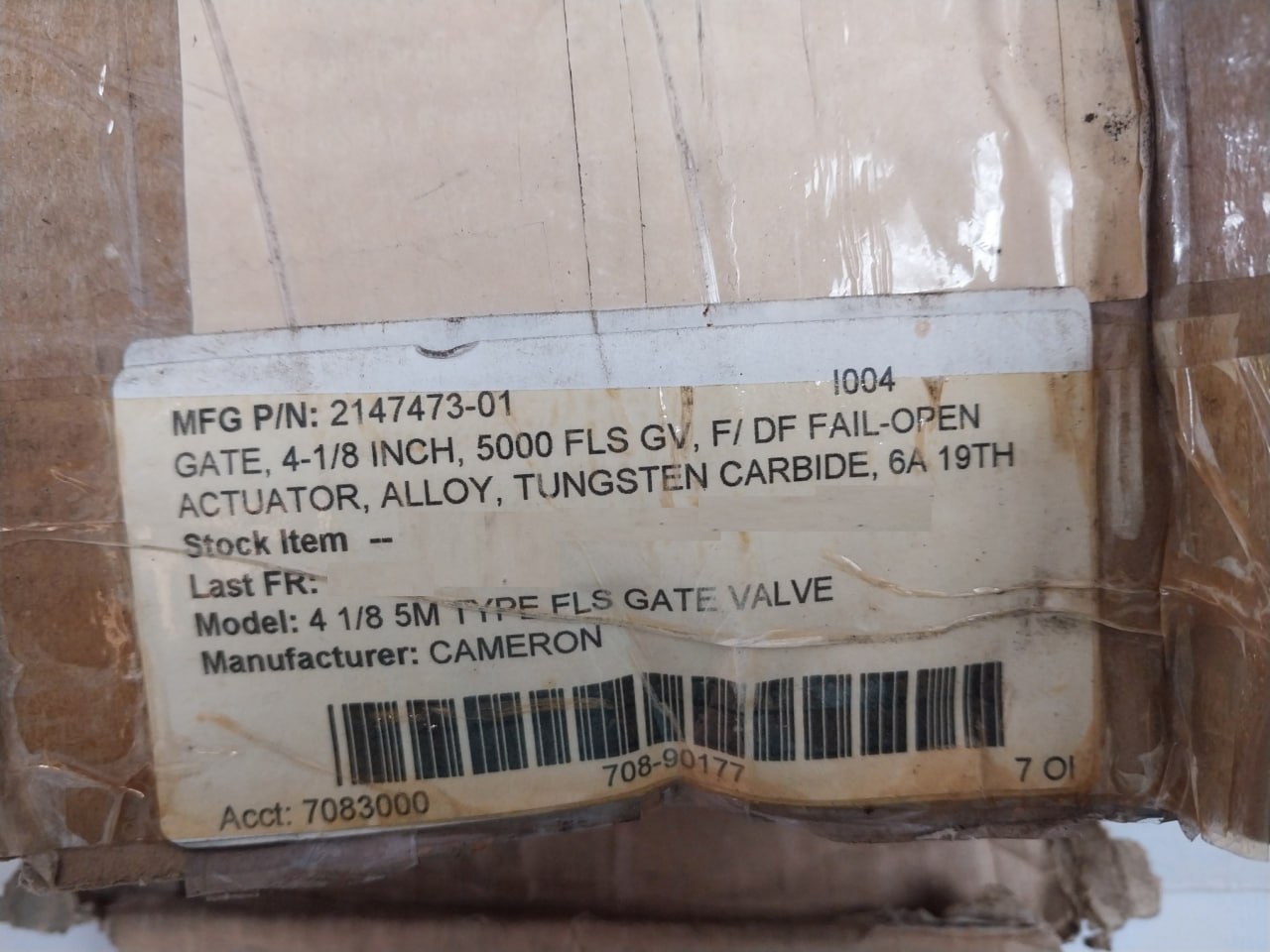 Cameron 2147473-01 Flow-limiting Shut-off Gate Valve Rev:02 Ht-w0292