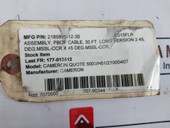 Cameron 2185895-12-30 Pressure Balanced Oilfill Cable Assembly 10 Meter