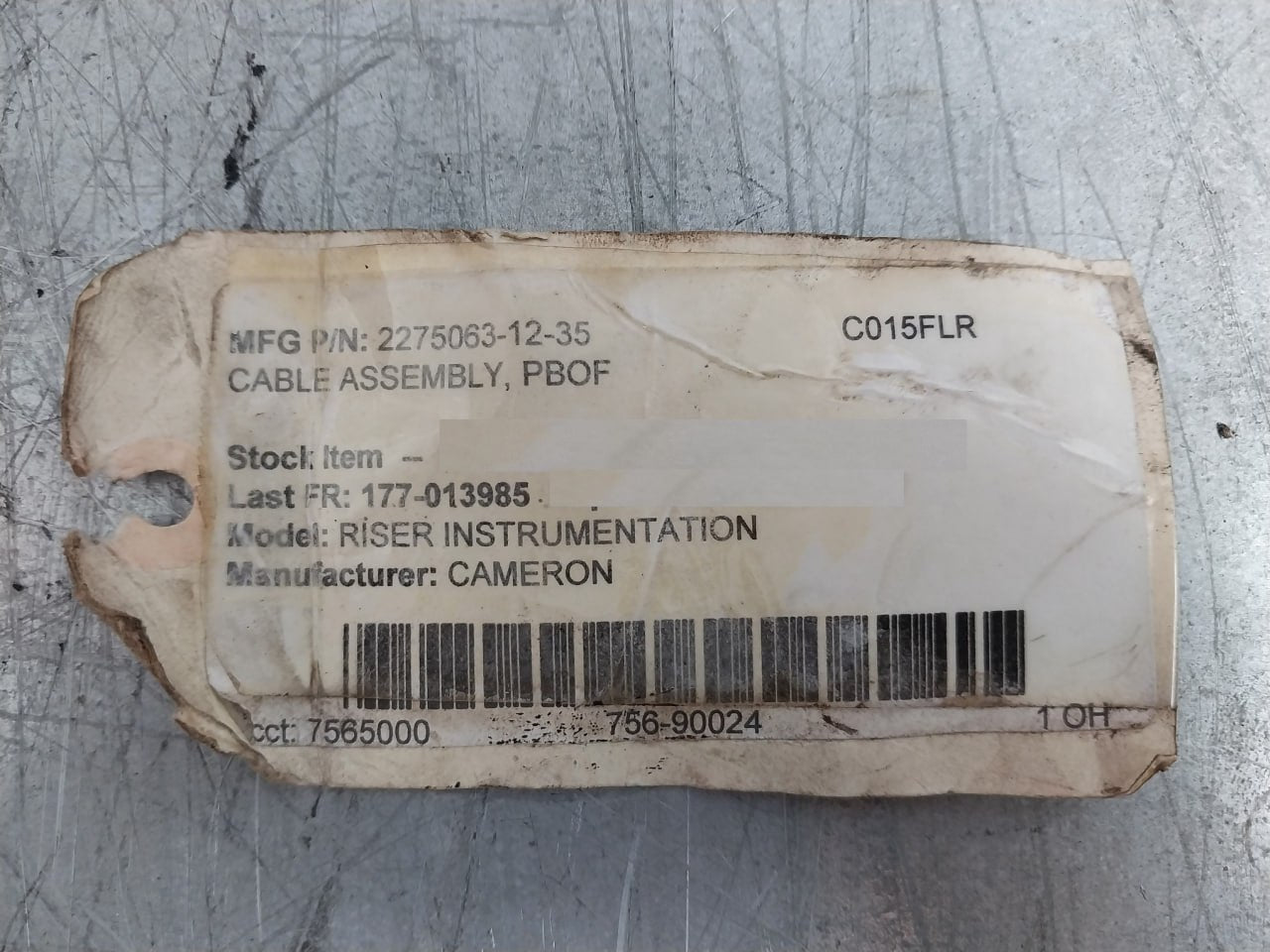 Cameron 2275063-12-35 Pressure Balance Cable Assembly 11Meter C015Flr 1020534