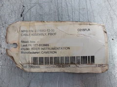 Cameron 2275063-12-35 Pressure Balance Cable Assembly 11Meter C015Flr 1020534