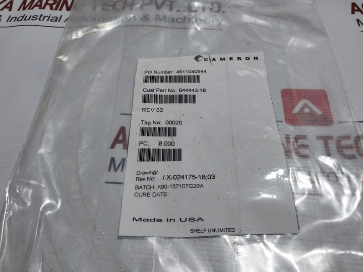 Cameron Parker 2275354-01 Seal Repair Kit Bonnet W/Evo Locks