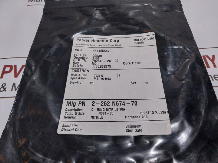 Cameron Parker 2275354-01 Seal Repair Kit Bonnet W/Evo Locks