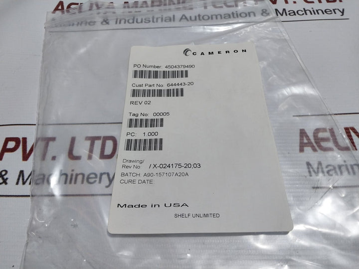 Cameron Parker 2275354-01 Seal Repair Kit Bonnet W/Evo Locks