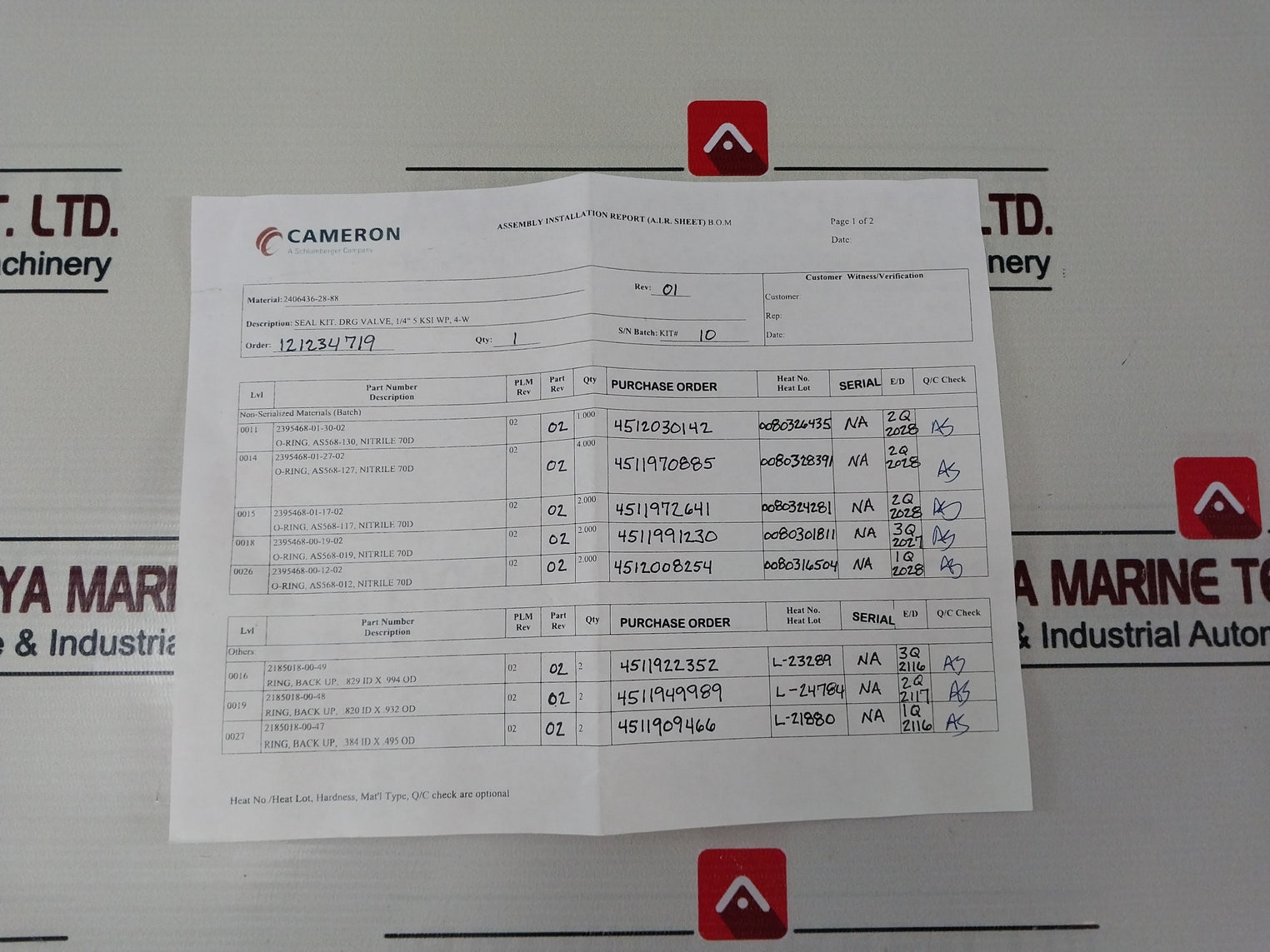 Cameron 2406436-28-99 1/4