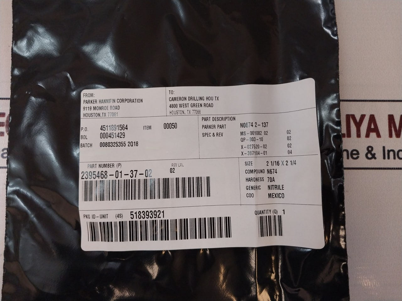 Cameron 2406437-01-99 Repair Kit, Drg Valve, 1/2" 5 Ksi Wp