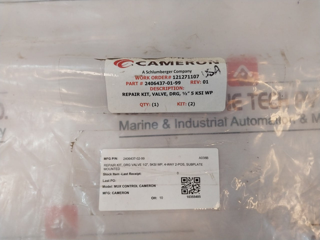 Cameron 2406437-01-99 Repair Kit, Drg Valve, 1/2" 5 Ksi Wp