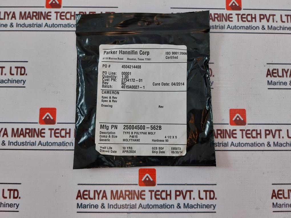 Cameron 25004500-562B Type B Polypak Moly O-ring Rev: Nc