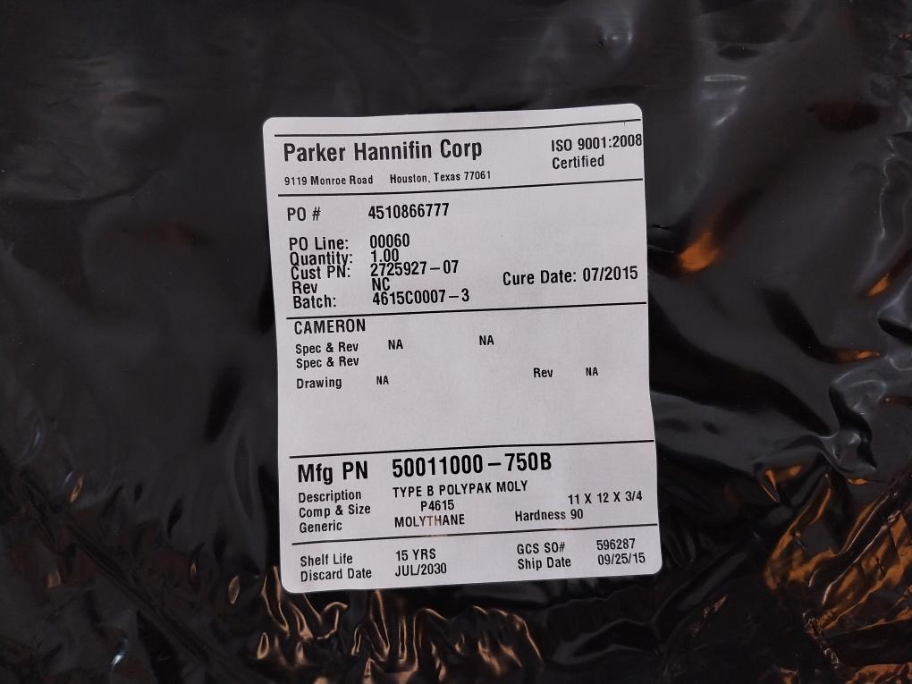 Cameron 50011000-750B Type B Polypak Moly O-ring Rev: NC