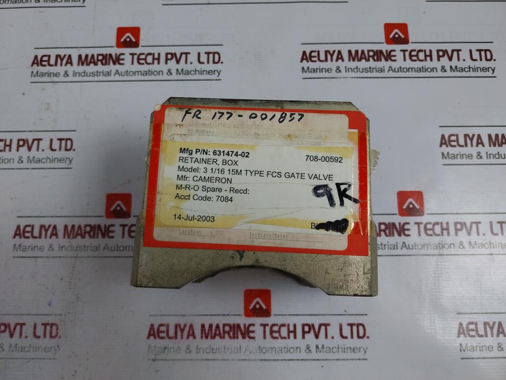 Cameron 631474-02 3 1/16" 15M Fcs Gate Valve Retainer Box Fr 177-001857