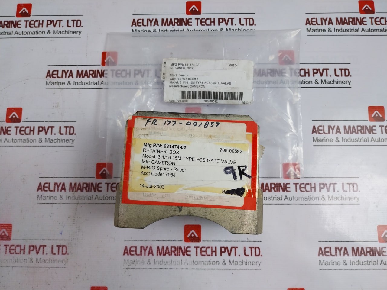 Cameron 631474-02 3 1/16" 15M Fcs Gate Valve Retainer Box Fr 177-001857