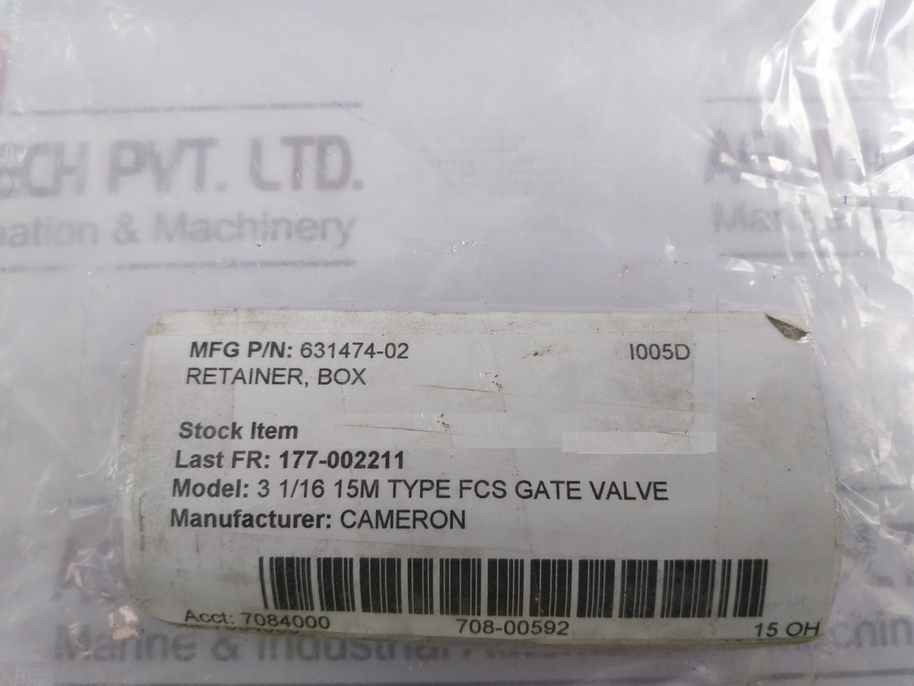 Cameron 631474-02 Fcs Gate Valve Retainer Rev A06 4502587169-1