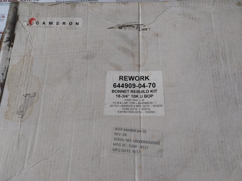 Cameron 644909-04-70 Kit, Bonnet Rebuild