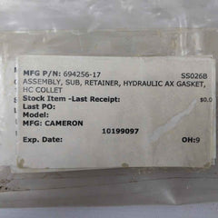 Cameron 694256-17 Hydraulic Ax Gasket Retainer Assembly 649210-02 Rev 01