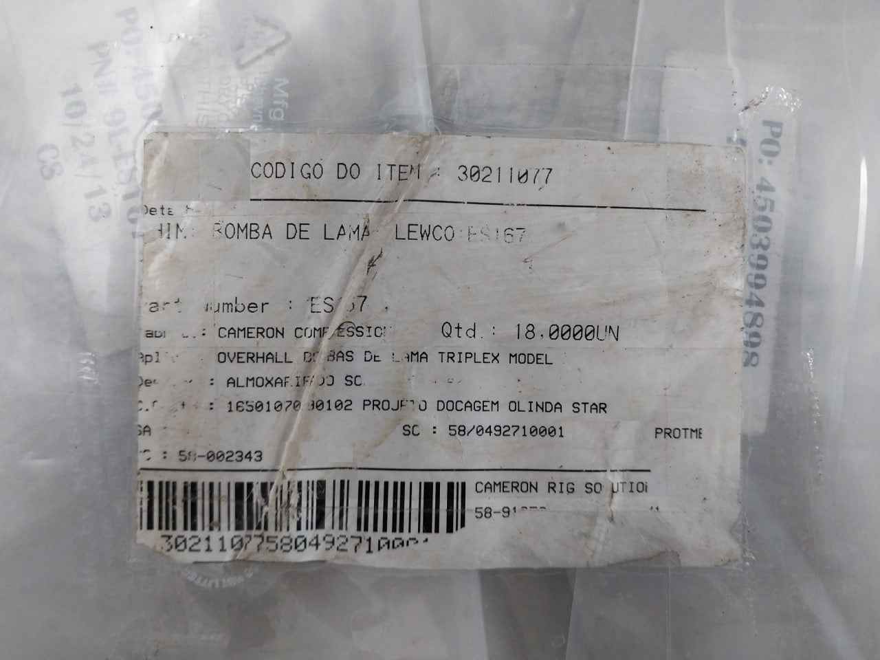 Cameron Es167 Retainer Plate 9L-es167